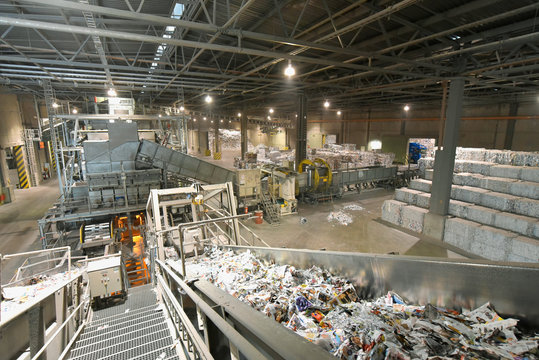 waste paper recycling for the production of new paper for the printing industry - waste paper storage and sorting plant