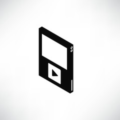music device gadget icon solid isometric design