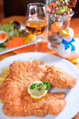 Close up of Wiener Schnitzel;Romerzeche;Vienna;Austria