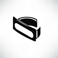 smart glasses and virtual reality gadget icon solid isometric design