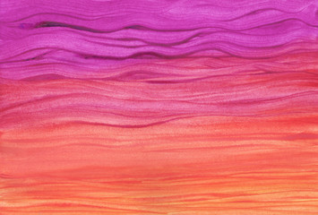 abstract sunset sky hand-drawn in gouache