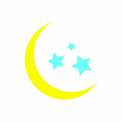 Sleep sign icon. Moon with stars illustration. night Sleep - Sleeping icon. Vector. Eps10