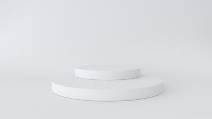 3D render of abstract platform. Geometric figures in modern minimal design. Realistic mock up for product display