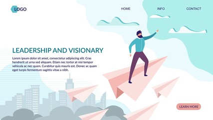 Leadership and Visionary Landing Page Flat Design