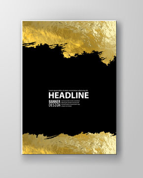 Vector Black and Gold Design Templates. Abstract vector illustration.
