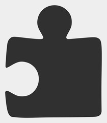 Puzzle item raster icon. Illustration contains flat puzzle item iconic symbol isolated on a white background.