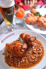 High angle view of Schweinshaxe;Griechenbeisl;Vienna;Austria