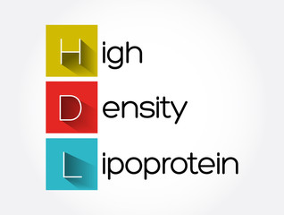 HDL - High-density lipoprotein acronym, medical concept background