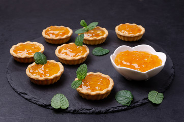 Tartlets with orange jam