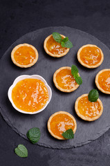 Tartlets with orange jam