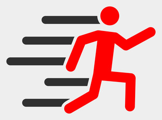 Active person raster pictograph. Illustration contains flat active person iconic symbol isolated on a white background.
