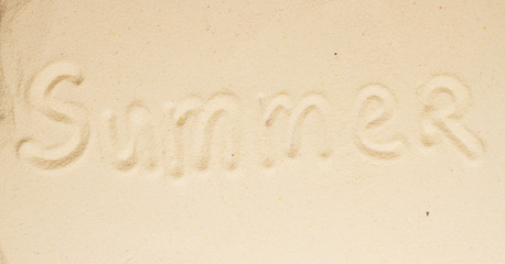 Надпись на песке. Summer 