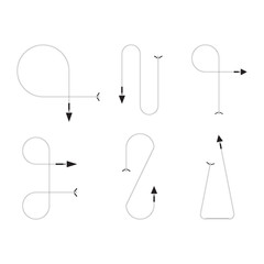 thin line bow arrows illustration set