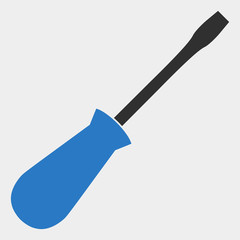 Screwdriver raster icon. Illustration contains flat screwdriver iconic symbol isolated on a white background.