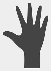 Palm fingers raster pictogram. Illustration contains flat palm fingers iconic symbol isolated on a white background.