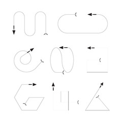 thin line bow arrows illustration set