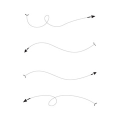 thin line bow arrows illustration set