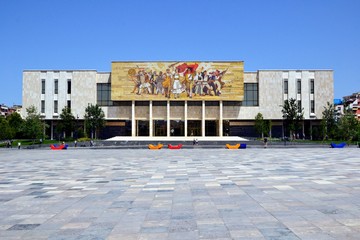 The National Historical Museum at Skanderbeg Square in Tirana. Albania 