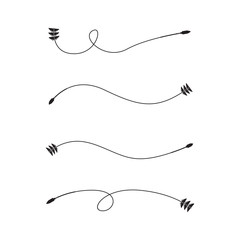 thin line bow arrows illustration set