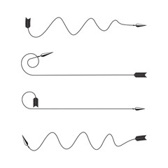 thin line bow arrows illustration set