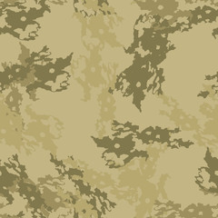 Sand camouflage of various shades of green, olive and beige colors