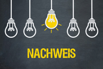 Nachweis / Tafel mit Glühbirnen