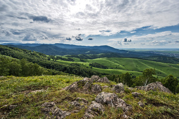 the view of the mountains in the Altai