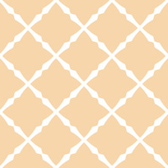 Fototapeta premium Square grid vector seamless pattern. Subtle abstract yellow geometric texture