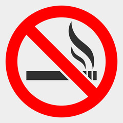 Forbidden smoking raster pictograph. Illustration contains flat forbidden smoking iconic symbol isolated on a white background.