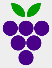 Grape berry raster icon. Illustration contains flat grape berry iconic symbol isolated on a white background.