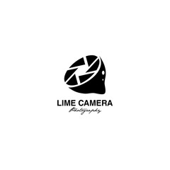 lime camera logo design vector