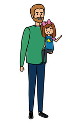 happy student girl with male teacher