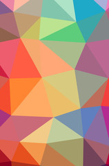 Illustration of abstract Blue, Orange, Pink, Red, Yellow vertical low poly background. Beautiful polygon design pattern.