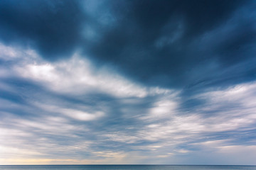Naklejka na ściany i meble Asperitas clouds over the Baltic sea, Lithuania