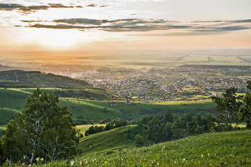 Fototapeta premium aerial view of rural landscape