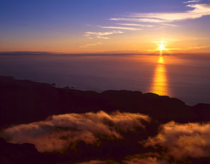 知床半島夕景 羅臼岳より