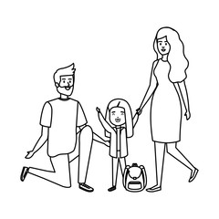 happy student girl with couple teachers