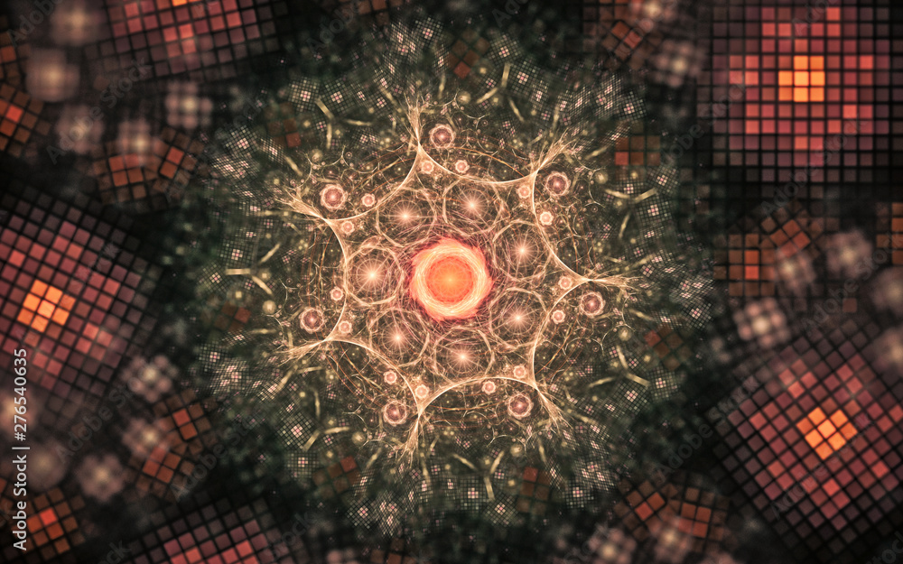 Fototapete digital generated image in the form of abstract geometric shapes of various shades and colors for us