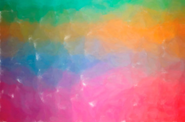 Abstract illustration of green, orange, pink, red Watercolor Wash background