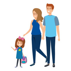 happy student girl with couple teachers