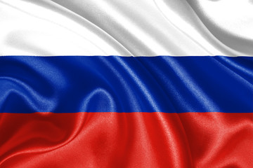 Russia waving flag. Cloth Material Fabric illustration