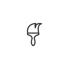Grey brush. Flat icon isolated on white. Vector illustration. Paint, color schemes.