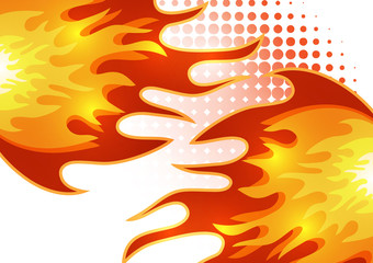 Fire flame vector illustration design template. Cartoon style. Vector illustration for your design.