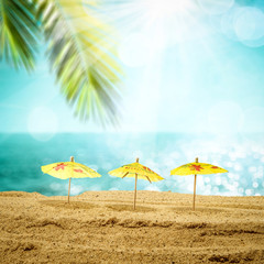 Fototapeta na wymiar Summer background of free space for your decoration and beach landscape. 