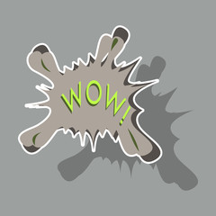 realistic paper sticker on theme Comic Speech Bubble