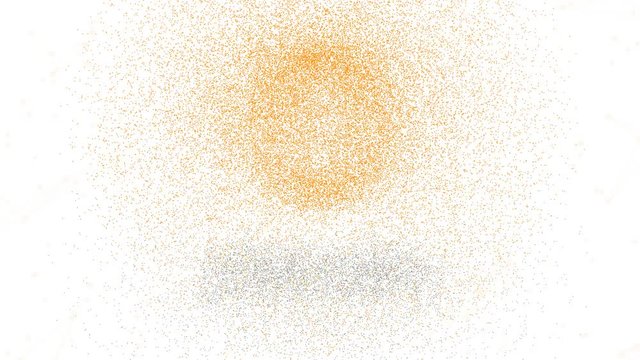 Bitcoin logo digital currency with name, moving particles effect, digital money