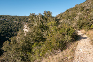 Fototapeta na wymiar The gorges of Concluse de Lussan near the village of Lussan, Gard, France