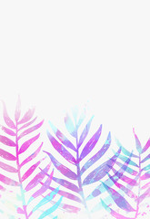 Tropical abstract background with palm leaves