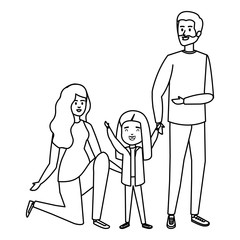 happy student girl with couple teachers