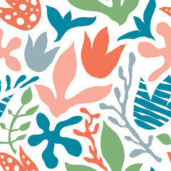 Vector Seamless Abstract Floral Pattern
